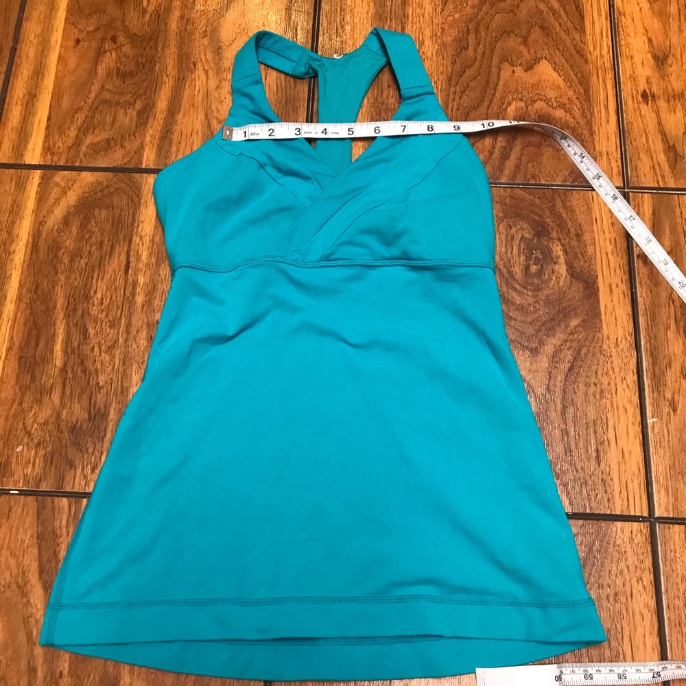 Lululemon Deep Breath Tank Top" Turquoise-Size 4 Good Condition - Picture 4 of 11